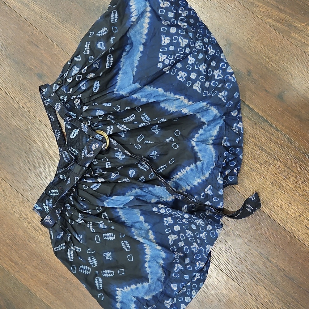 Ulla Johnson Black and Blue Patterned Shorts - Picture 2 of 10